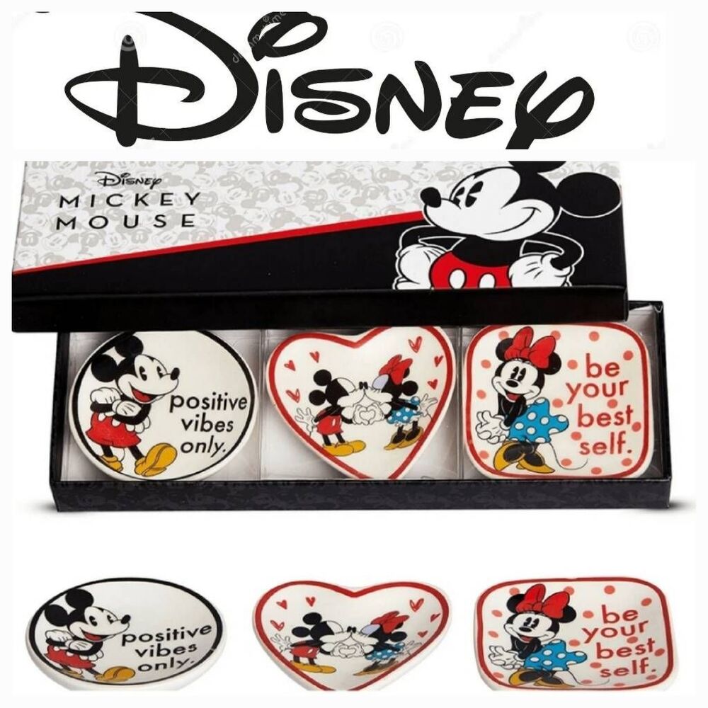 Disney Mickey‎ & Minnie Mouse Ceramic Jewelry Trays/Trinkets